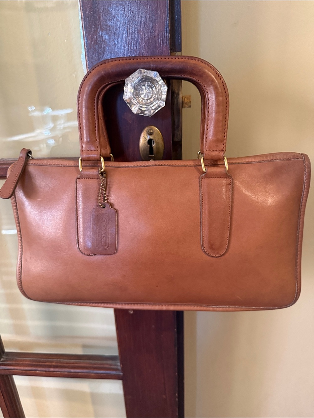 Vintage coach slim satchel compact (handle clutch) TABAC 9425